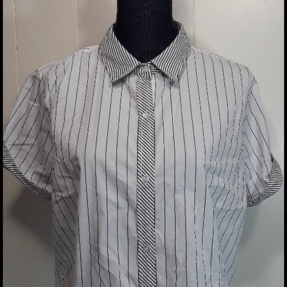 Liz Claiborne career vertical striped blouse XL - Picture 7 of 7